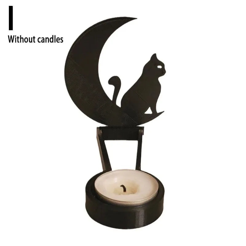 Halloween Decoration Home Halloween Projector Shadow Movie Props Halloween Ornaments Horror Candle Holder Candlestick Ornaments Oasis Select I