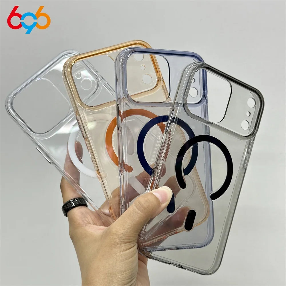 Anti-Fall Phones Case Magnetic Transparent Protective Case For IPhone 17Air 17Promax 16 Plus 15 14pro 13 Wear-resistant Shell Oasis Select