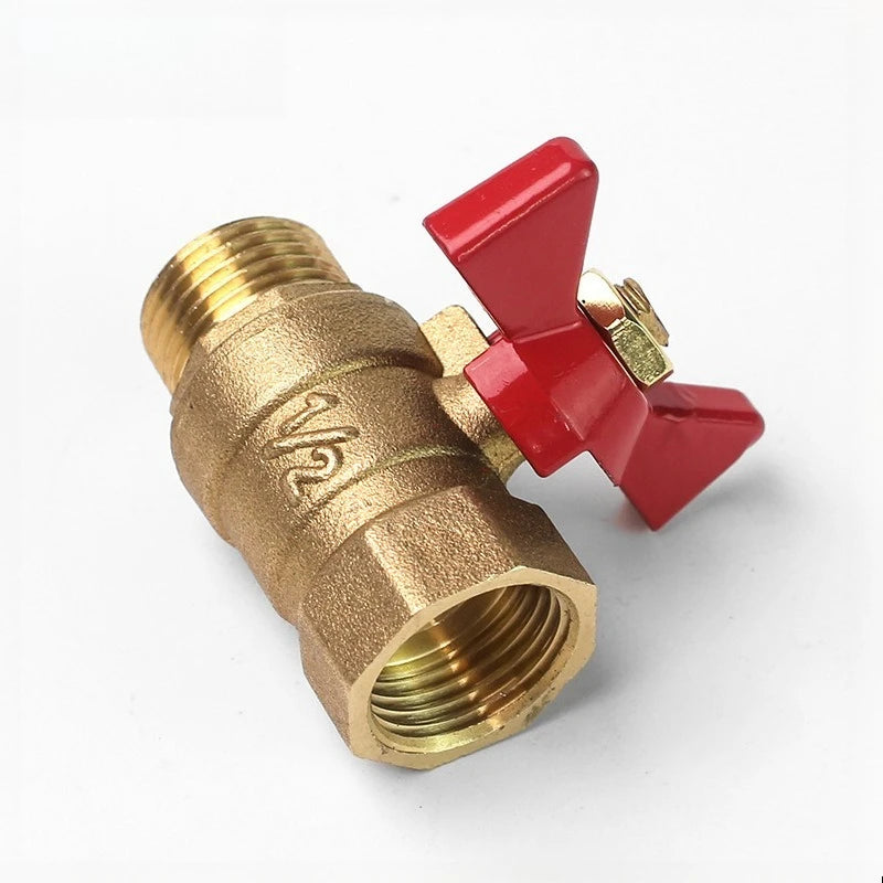 1/4" 3/8" 1/2" 3/4" Female To Female Thread Two Way Brass with Butterfly Handle Shut Off Ball Valve for Fuel Gas Water Oil Air Oasis Select
