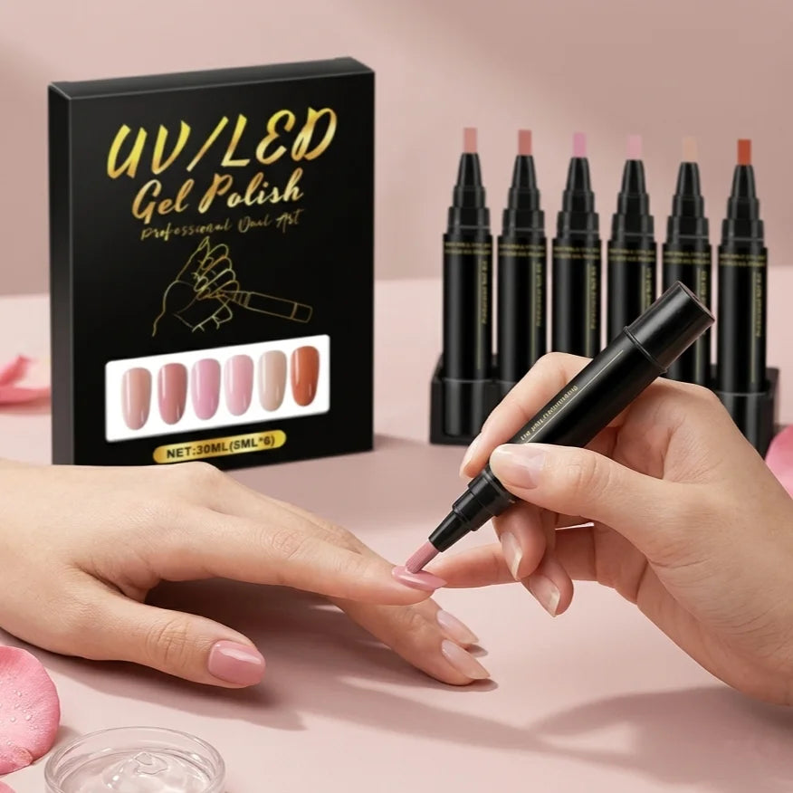 6 Color DIY Nail Art Pens High Pigment Quick Dry Free Draw Design Decorate Nails Safe Gentle Waterproof Nails Art Oil Pens Kit Oasis Select