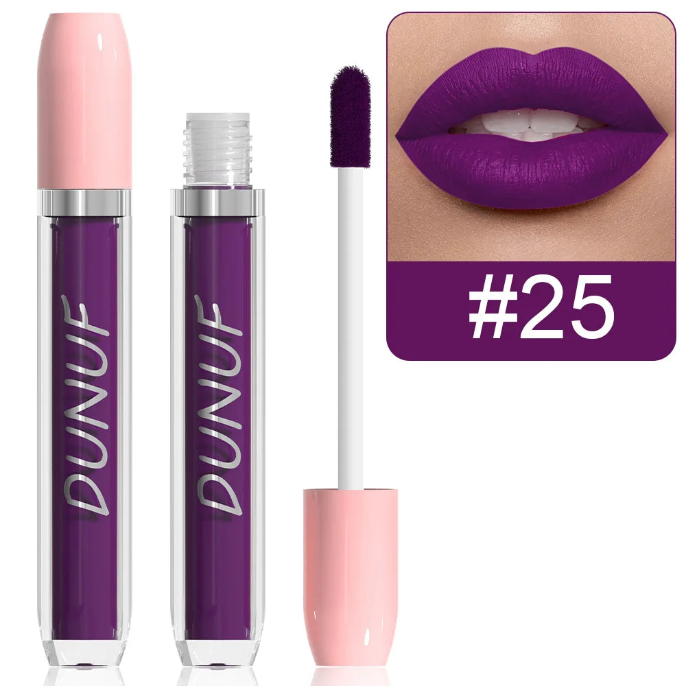Matte Lip Gloss Lipstick, High Pigment Waterproof Velvet Long Lasting Purple Bright Red Deep Red Nude, Y2K Valentine's Day Gifts Oasis Select 25