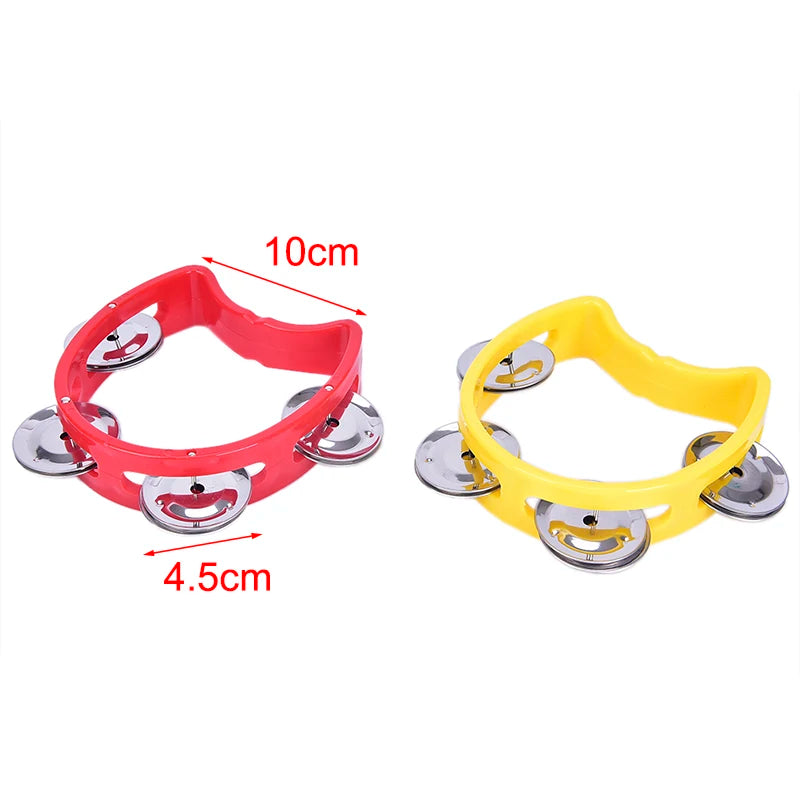 Tambourine Half Moon Shaped Hand Bell Drum For Karaoke Performance Party Free Style Dance Portable Oasis Select