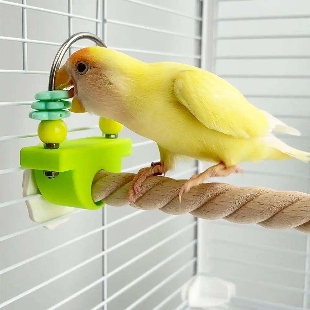 Natural Wood Bird Perch Stand – Non-Slip Paw & Beak Grinder