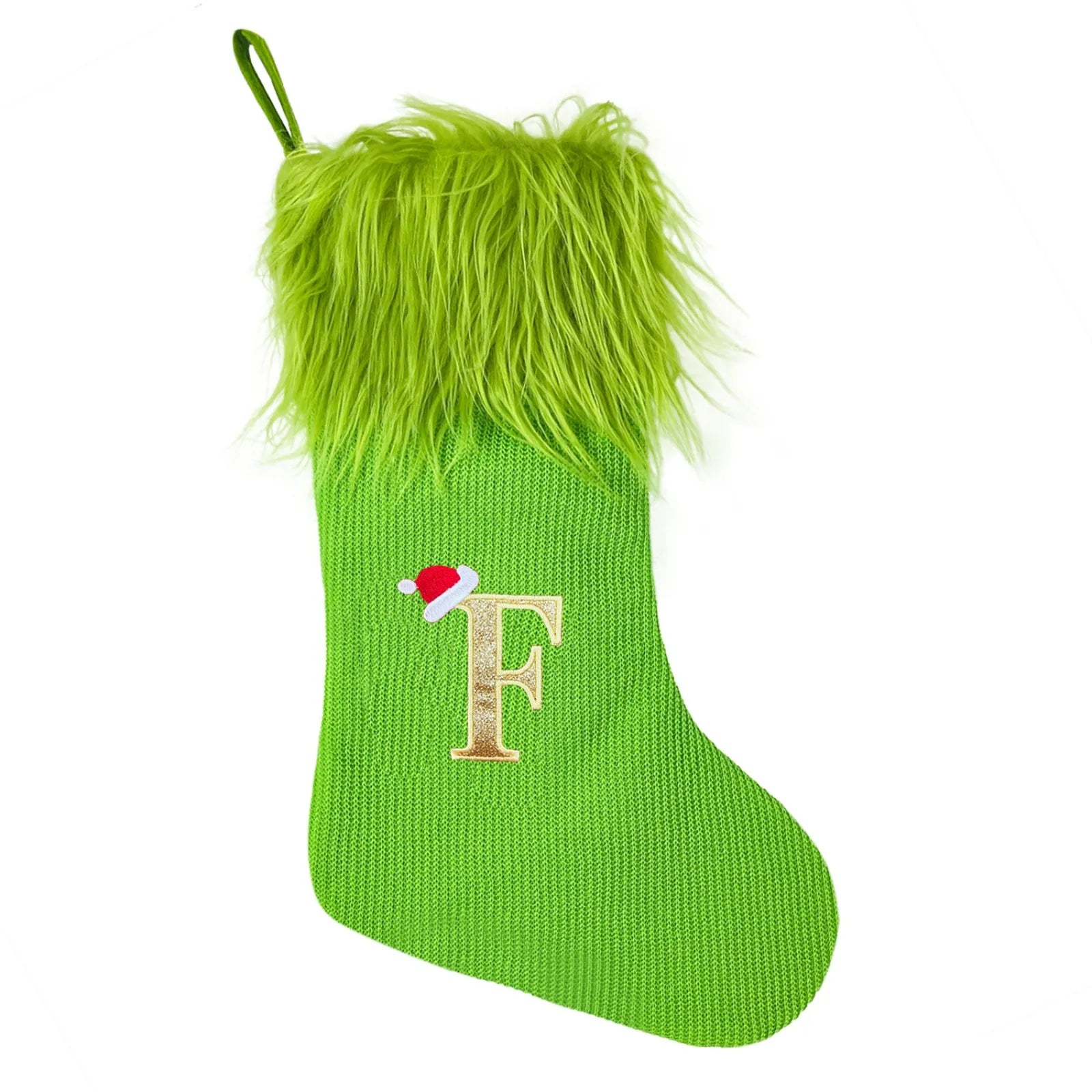 Large Knitted Christmas Stockings – Alphabet Letter Holiday Decor