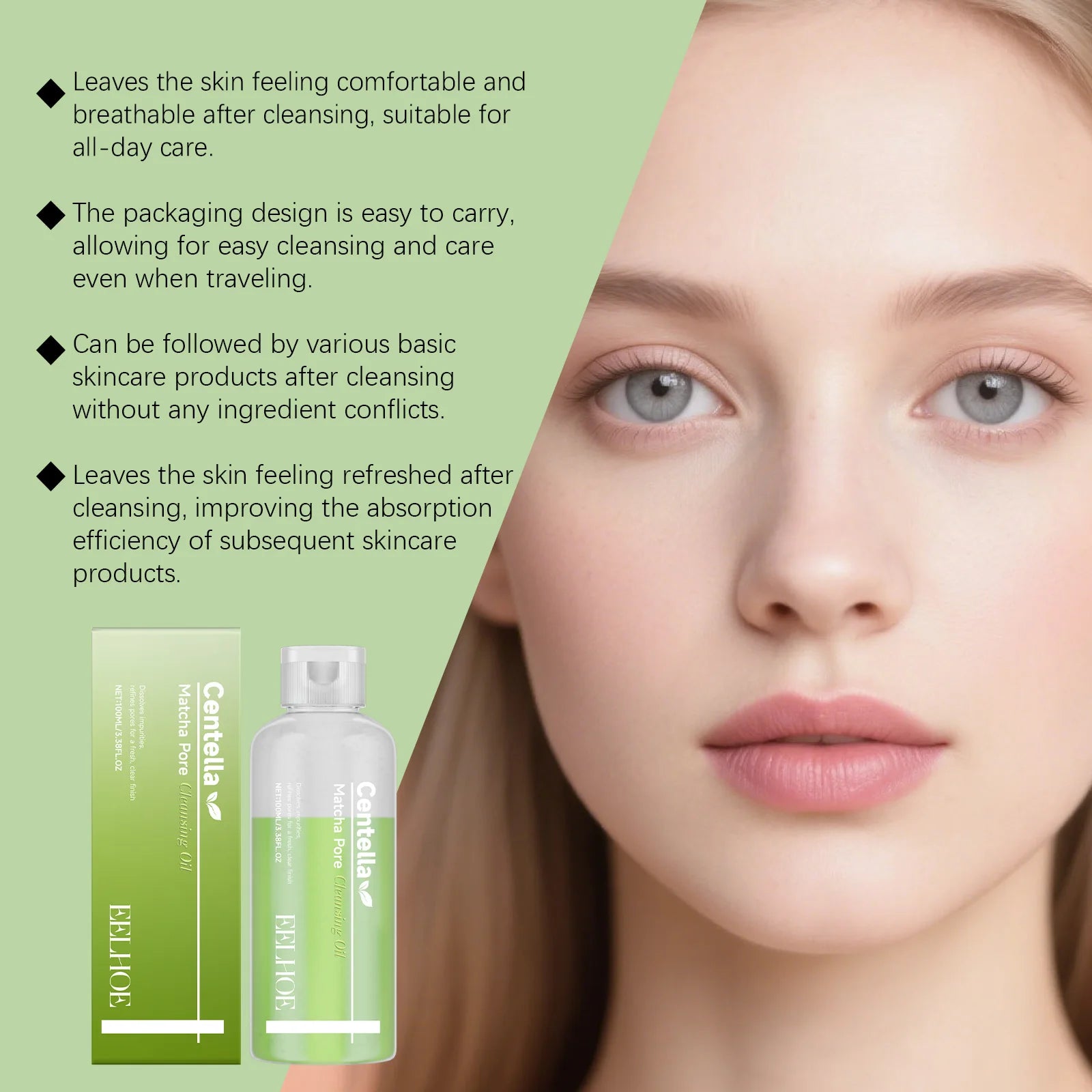 Eelhoe Matcha Cleansing Oil – Gentle Daily Makeup Remover 100ml