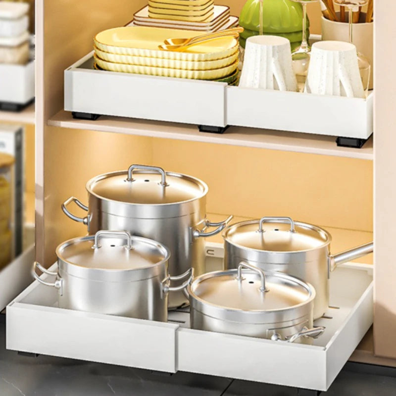 Kitchen retractable rack, seasoning bottle in cabinet, pulling storage rack, sink, pot, sundries, organizing rack, drawer Oasis Select