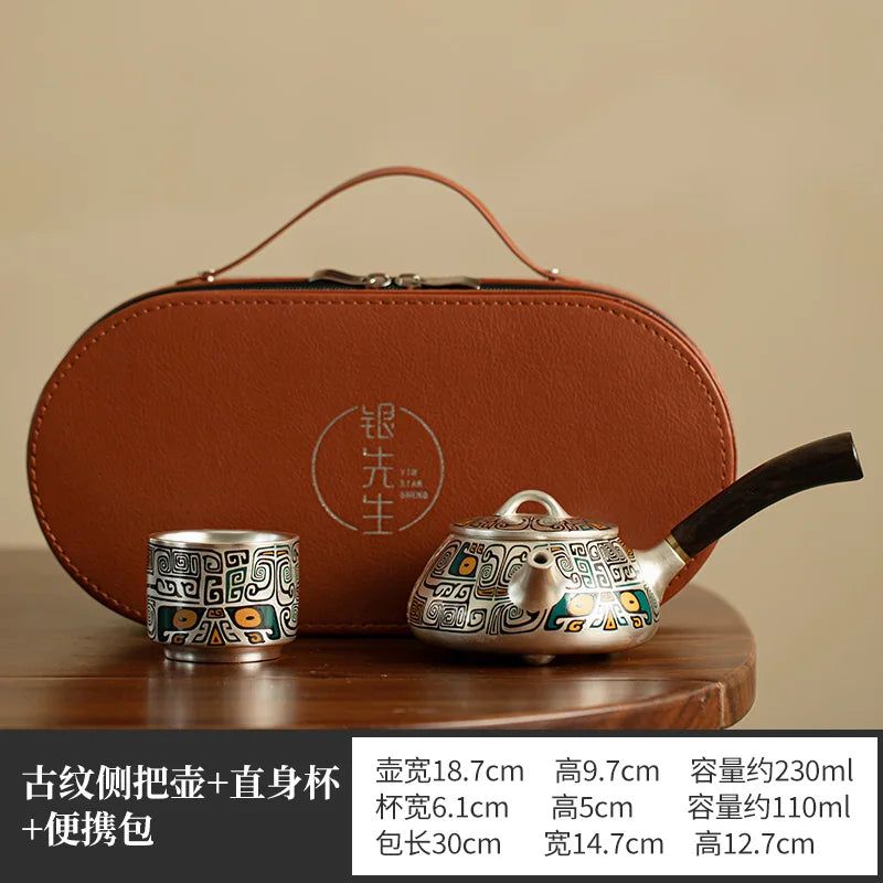 Silver tea set Sterling silver Japanese side teapot fair cup tea set silver health care anti-scalding tea infuser Oasis Select C