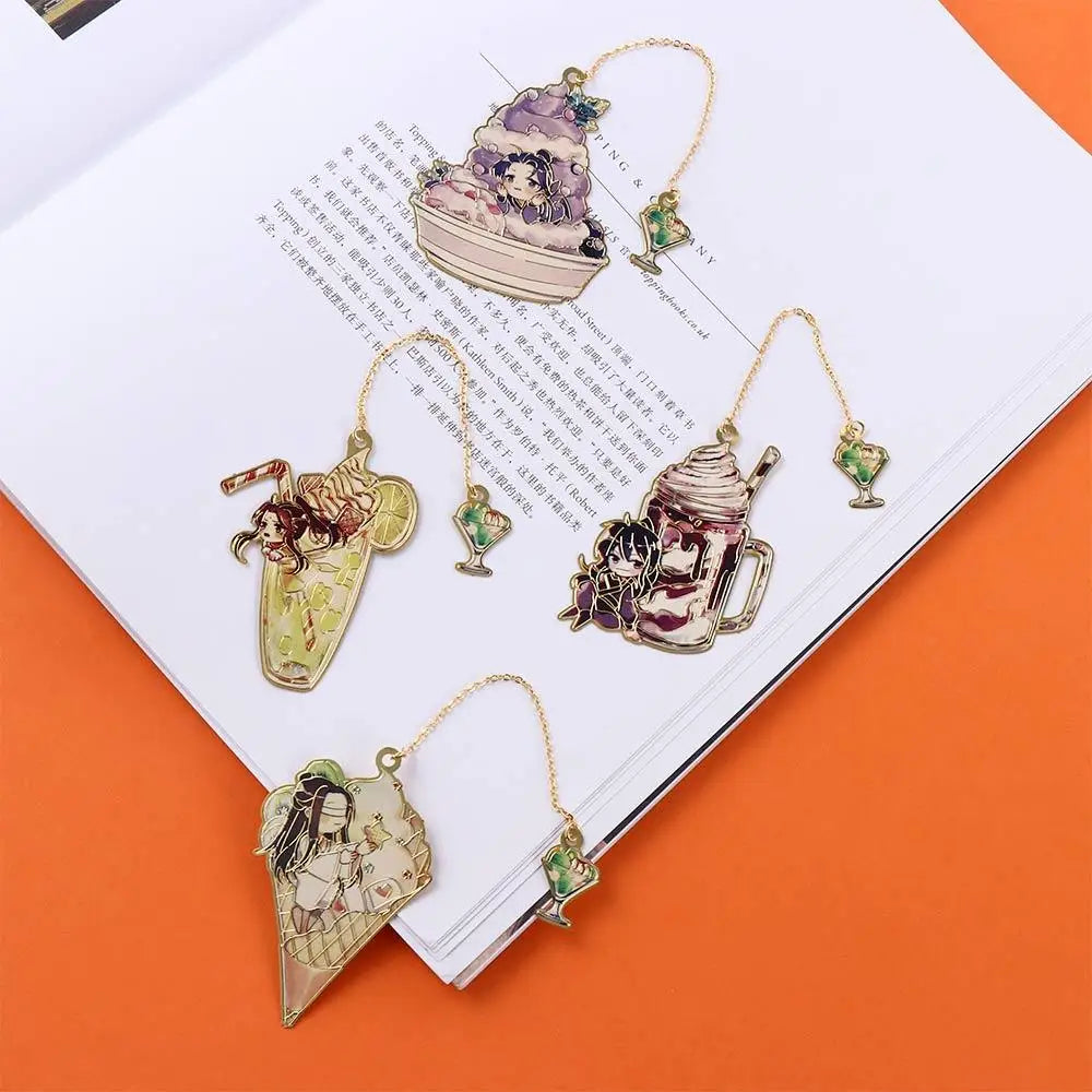 Mo Dao Zu Shi Anime Metal Bookmarks Grandmaster of Demonic Cultivation Cartoon Bookmark Wei Wuxian Lan Wangji Figure Bookmark Oasis Select