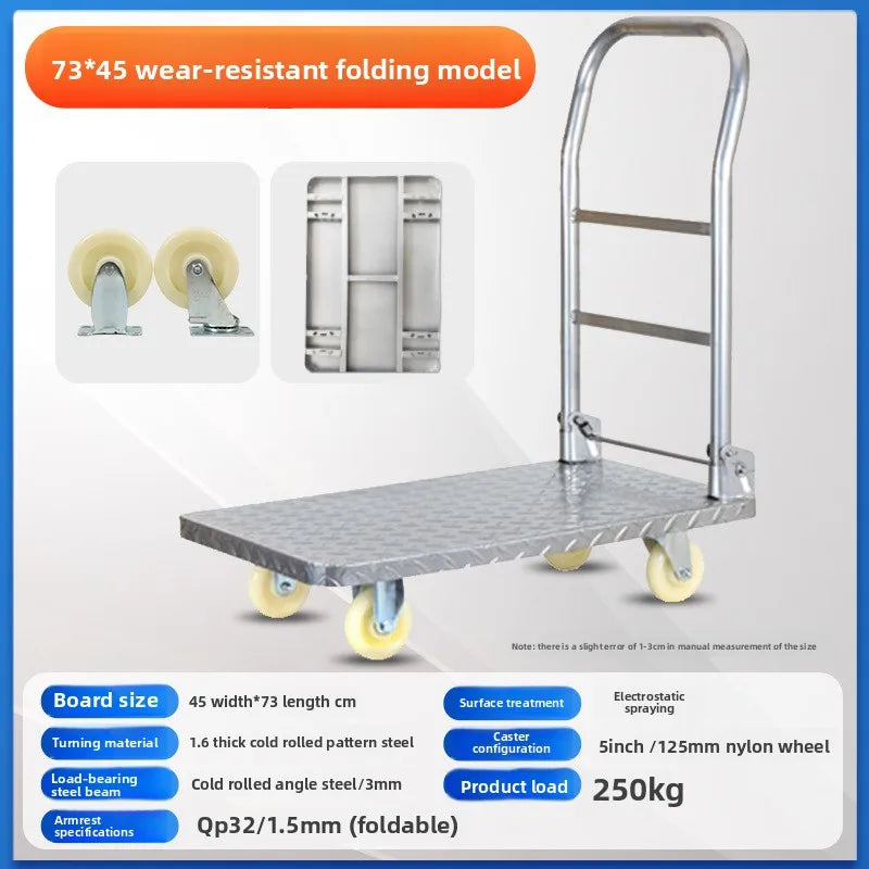 Multi-functional trolley flatbed trailer moving flatbed trailer trolley pulling load bearing folding trailer Oasis Select 73-45-5B