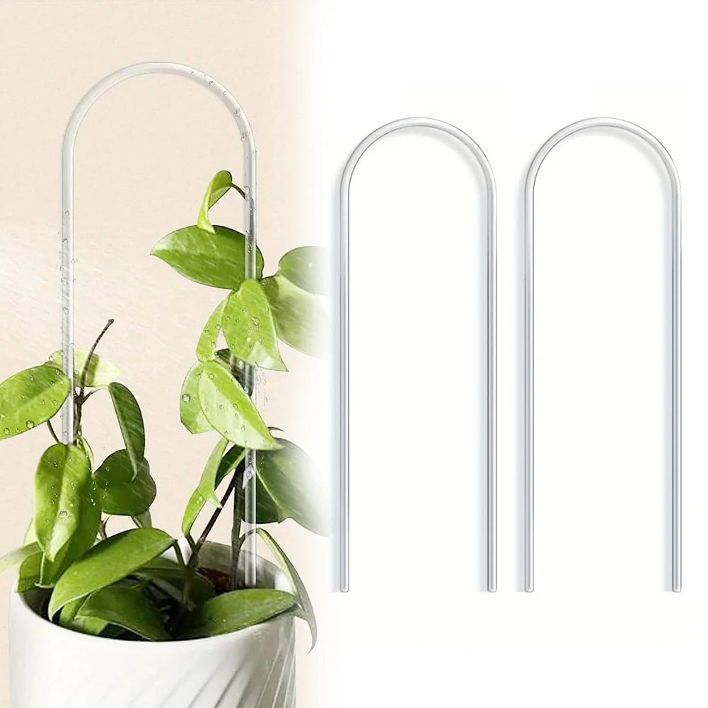 2pcs U-Shaped Acrylic Plant Climbing Frame & Support Stakes
