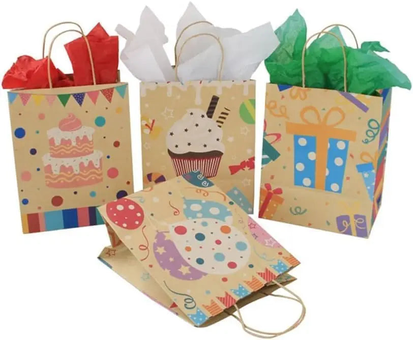 12 PCS Large Kraft Paper Gift Bags With Handles Sturdy Party Favor Bags Goodie Bags Bulk Birthday Wedding Holiday Classroom Oasis Select