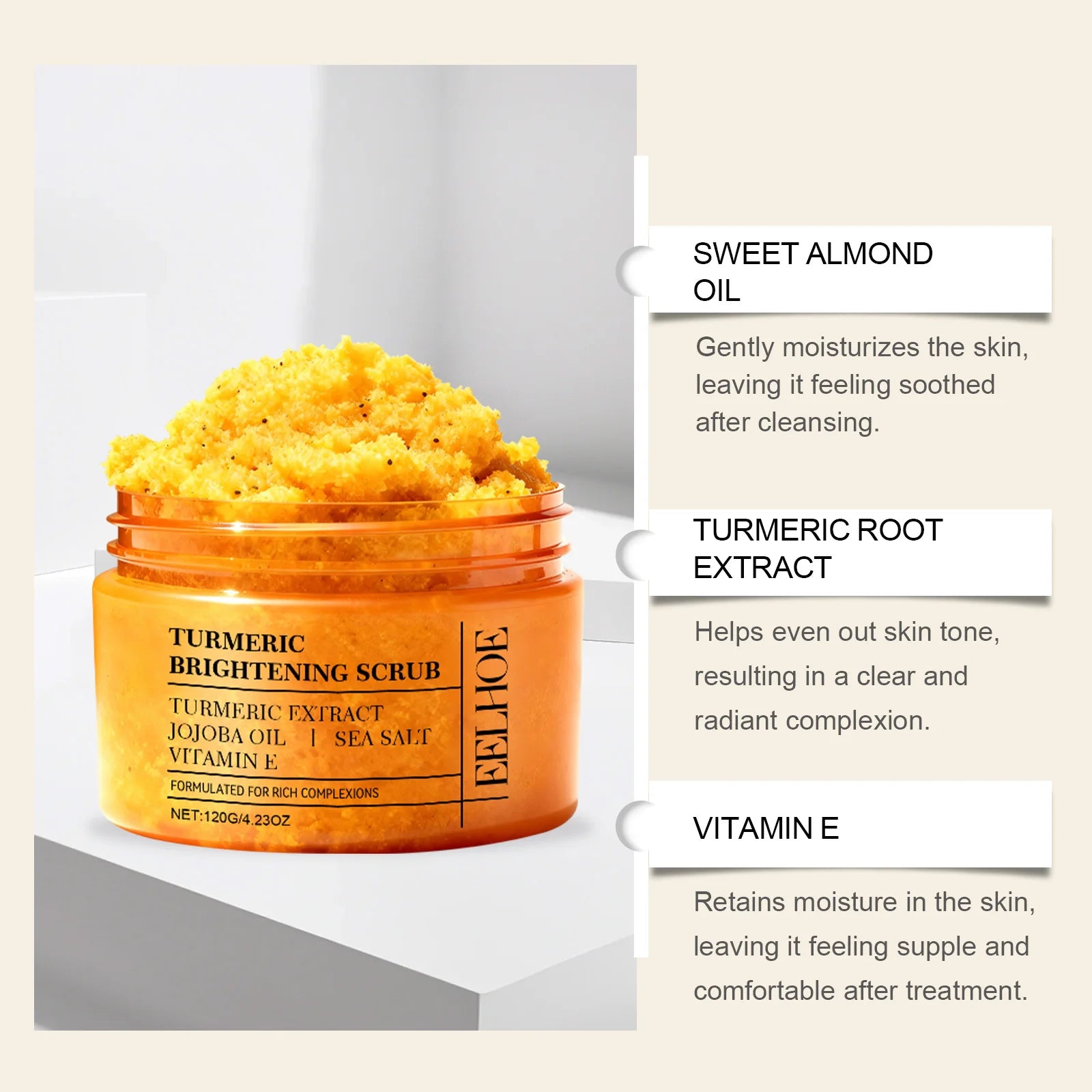 Turmeric Body Scrub – Hydrating & Smoothing Cream | 120g Body Scrub Cream Oasis Select