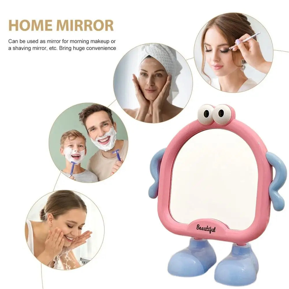 Desktop Makeup Mirror Solid Color Simple Portable Handheld Makeup Mirror Foldable Student Compact Cute Mirror Oasis Select