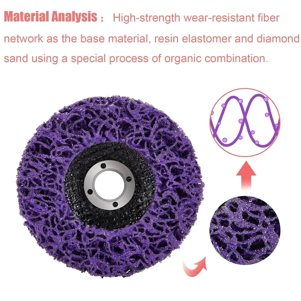 1-5PCS 100 115 125mm Abrasive Strip Disc for Angle Grinder Paint Rust Removal Coral Poly Wheel Oasis Select