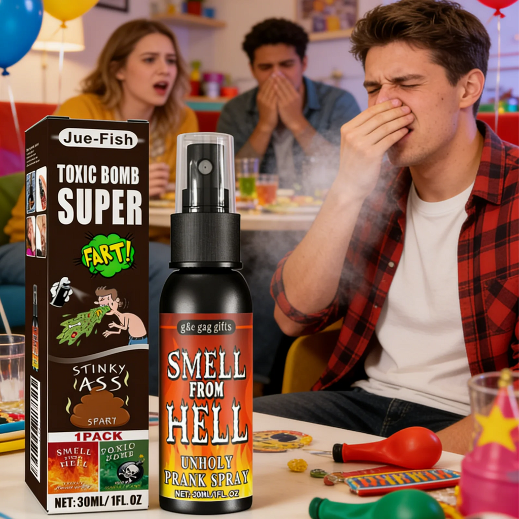 Jue Fish Fart Spray for April Fools' Day Gag Gifts Stinky Effect Funny Tricks Portable Bottle Non Toxic Smells Prank Spray 30ml Oasis Select