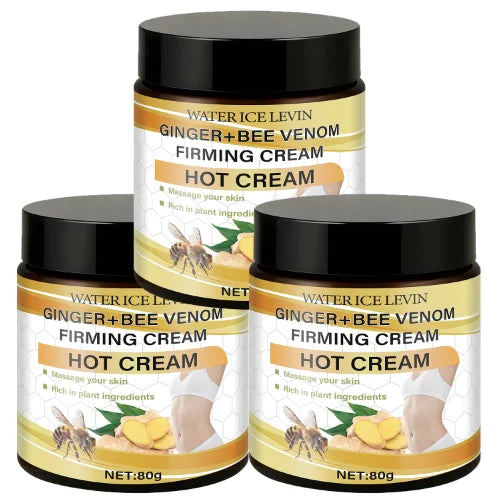 Ginger & Bee Venom Hot Firming Cream – Pre-Workout Body Lotion Body Firming Cream Oasis Select Light Yellow 80g
