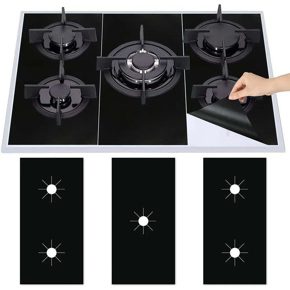 1 Set 5-Hole Gas Stove Pad Protective Cover Kitchen Cleaning Anti-dirty Non-stick Pad Reusable Stovetop Scratch Protector Pads Oasis Select Default Title