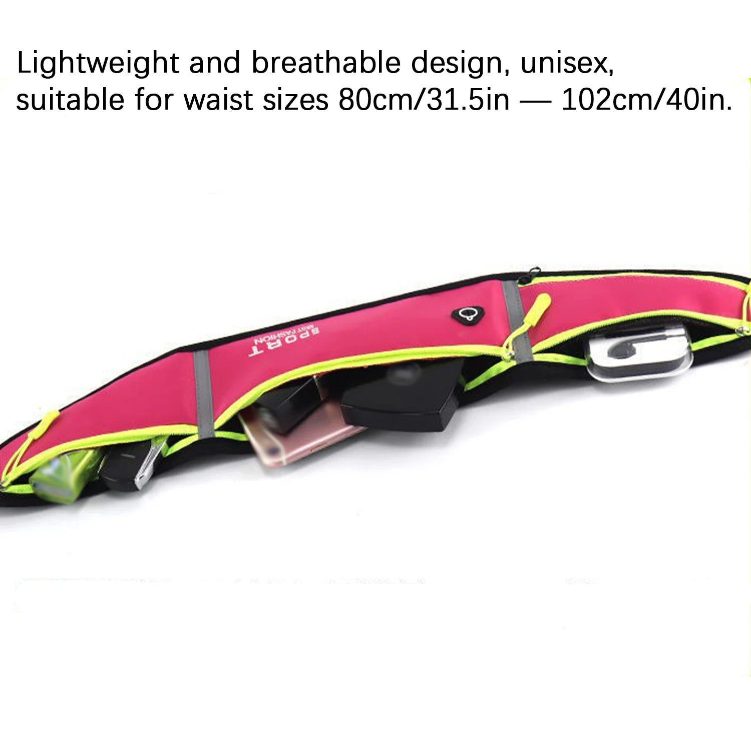 Mobile Waist Bag, Cycling Running Zipper Pouch, Bottle Key Card Waist Bag, Safety Reflective Sports Belt, Unisex, Comfortable Oasis Select