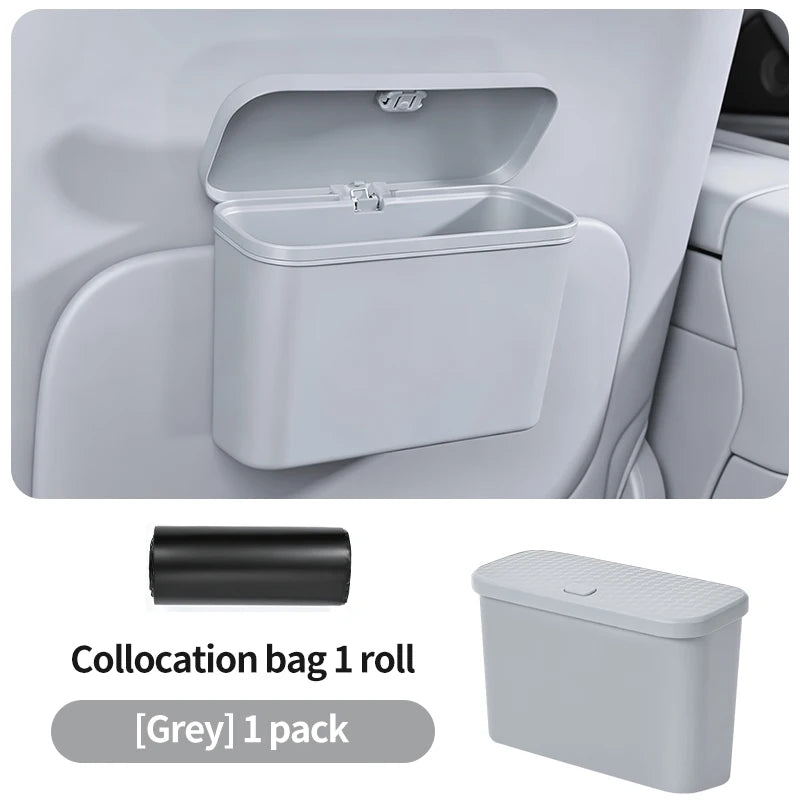 Hanging Car Trash Can with Lid – Waterproof Wet & Dry Organizer