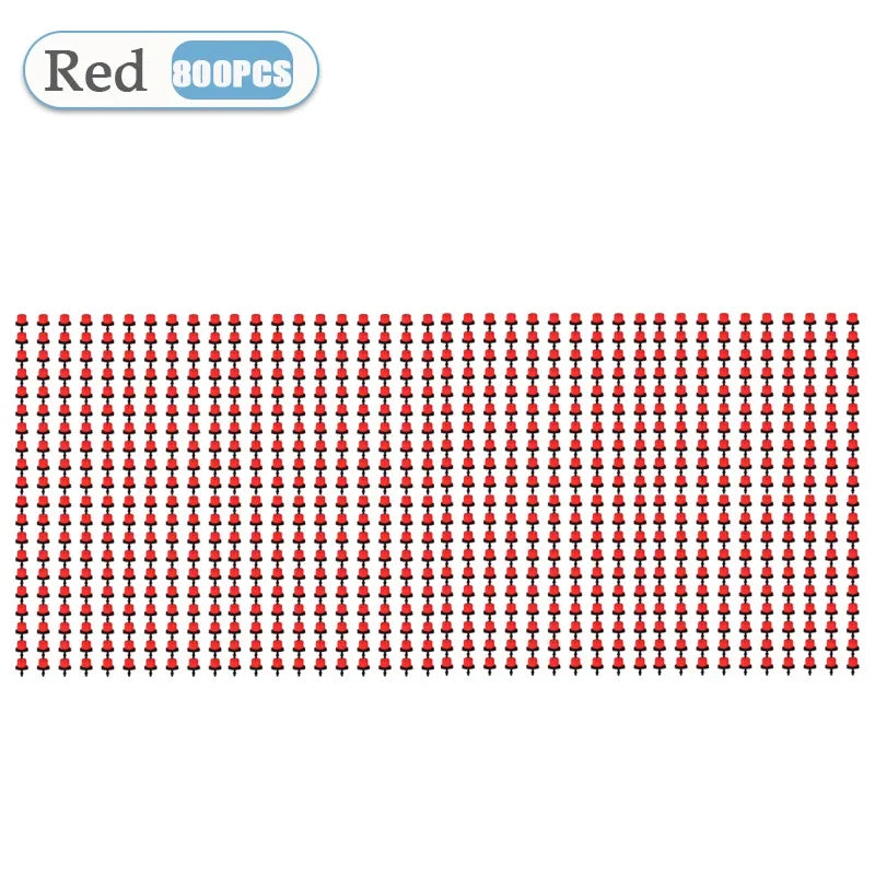 50-800PCS Adjustable 8 Hole Red Cap Drip 360 Degree Watering Adjustable for Garden Watering Pipe System Anti Clogging Dripper Oasis Select Red-800PCS
