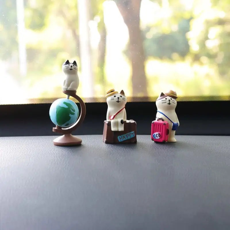 A Travel-loving Cat Desktop Globe A Small Office Decoration A Birthday Stress-relieving Gift Oasis Select Three 3.6cmX3cmX8.3cm