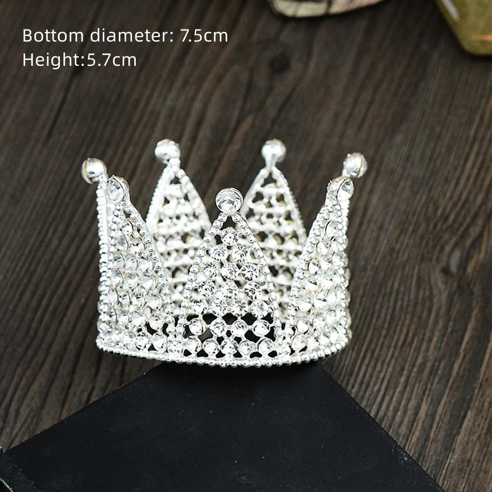 Rhinestone Crown Baking Cake Topper Headwear Decoration Children's