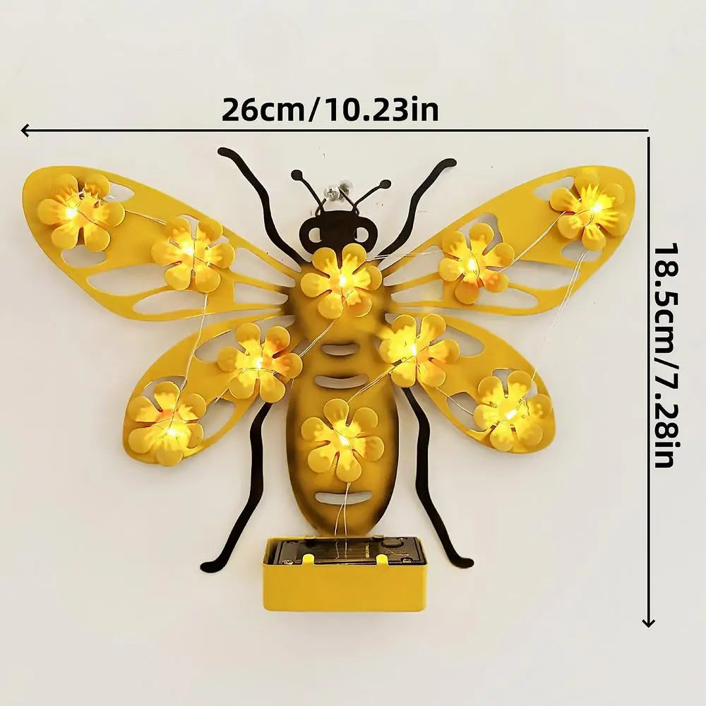 Solar Garden Lights Metal Art LED Funny Wall Decor Cute Solar Lights Outdoor Waterproof for Yard Porch Fence Pathway Balcony Oasis Select B