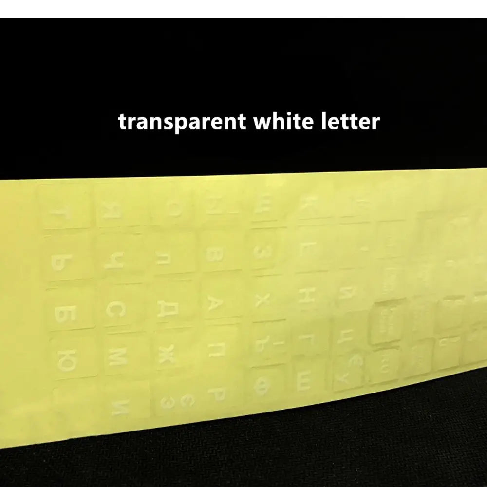 1Pc Russian Transparent Keyboard Stickers Russia Layout Alphabet Black White Label Letters for Notebook Computer PC Laptop Oasis Select white
