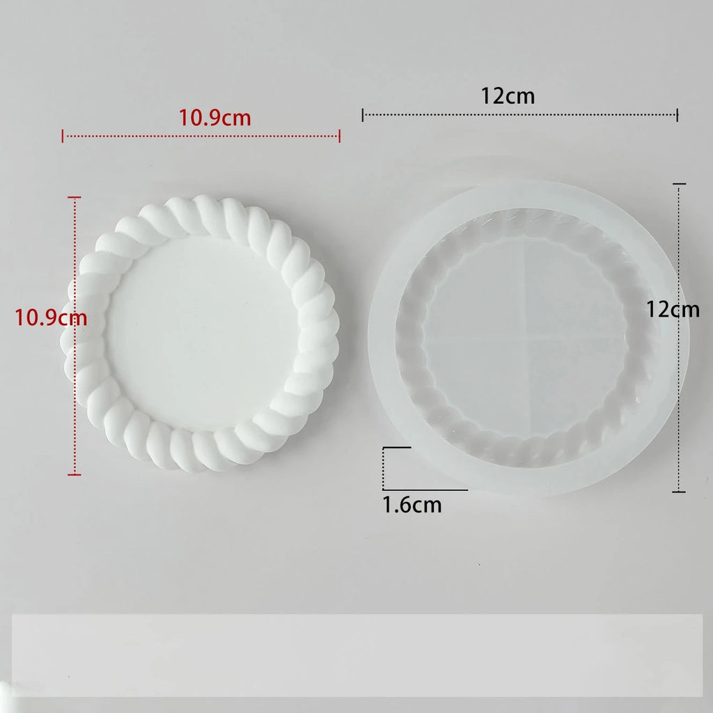 Bubble Storage Tray Silicone Mold DIY Resin Plaster Cement Gift Casting Mould Round Flower Cloud Heart Shape Coaster Home Decor Oasis Select J-362