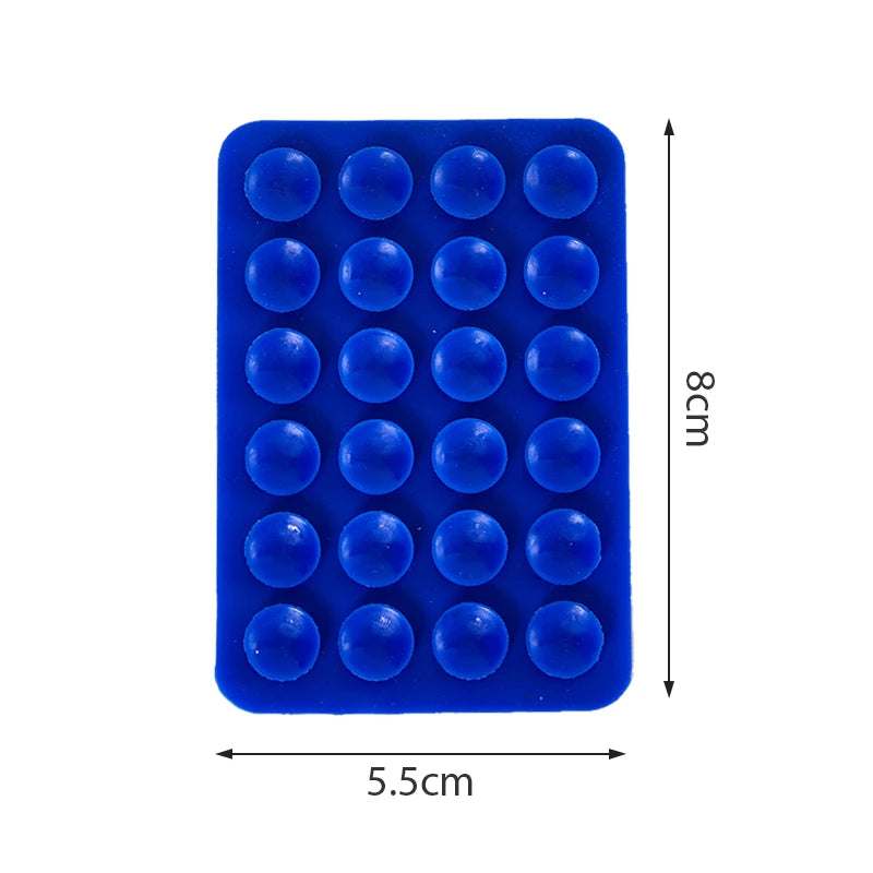 6pcs Multifunctional Mobile Phone Silicone Suction Cup 24 Square Mobile Phone Single-Sided Case Anti-Slip Holder Mount Suction Oasis Select