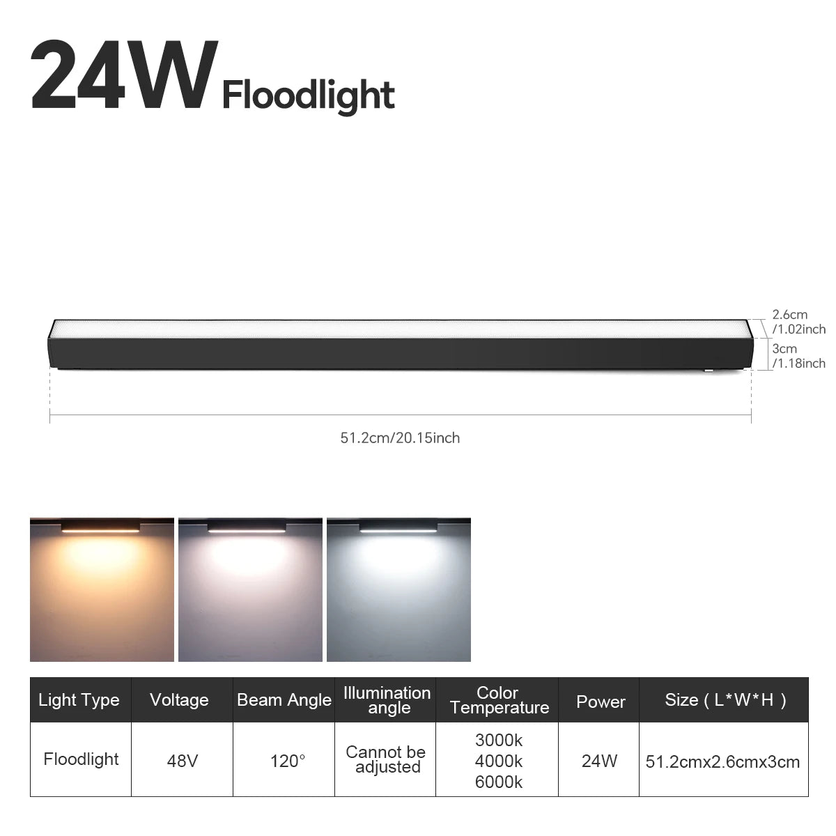 LED Magnetic Track Light Rail Spotlight Lamp Dimmable Ultra Thin Indoor Surface Mounted Lighting Wall Celing Light Rail-8mm Oasis Select 24W LED Floodlight