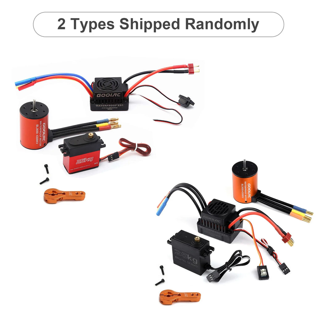 3650 Motor Combo Motor Combo Set 3650 4300KV Motor 60A Brushless ESC 25kg Servo w/ 25T Servo Arm for 1/10 RC Car Off-road Truck Oasis Select Red