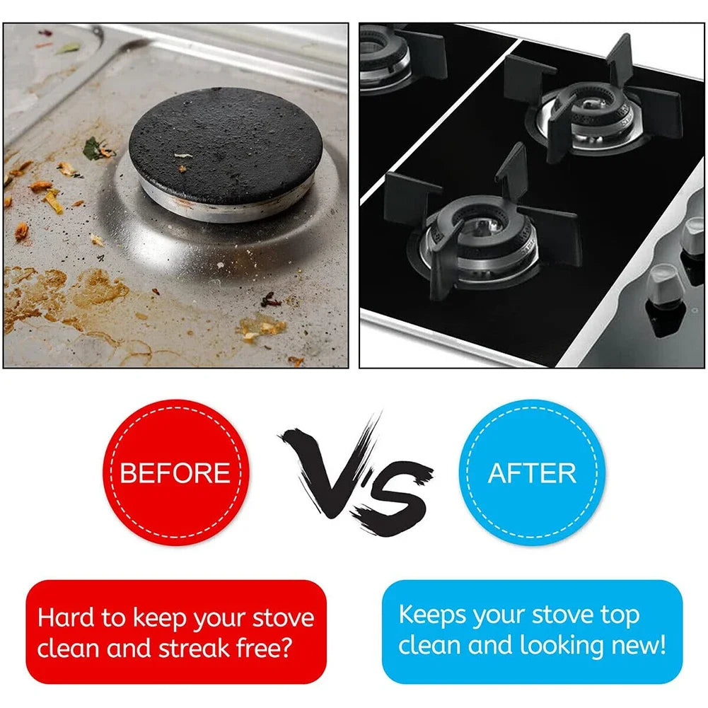 1 Set 5-Hole Gas Stove Pad Protective Cover Kitchen Cleaning Anti-dirty Non-stick Pad Reusable Stovetop Scratch Protector Pads Oasis Select