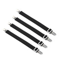 4pcs Adjustable Bed Sheet Fasteners Straps Elastic Mattress Cover Corner Holder Clip Grippers Suspender Cord Hook Loop Clasps Oasis Select Black