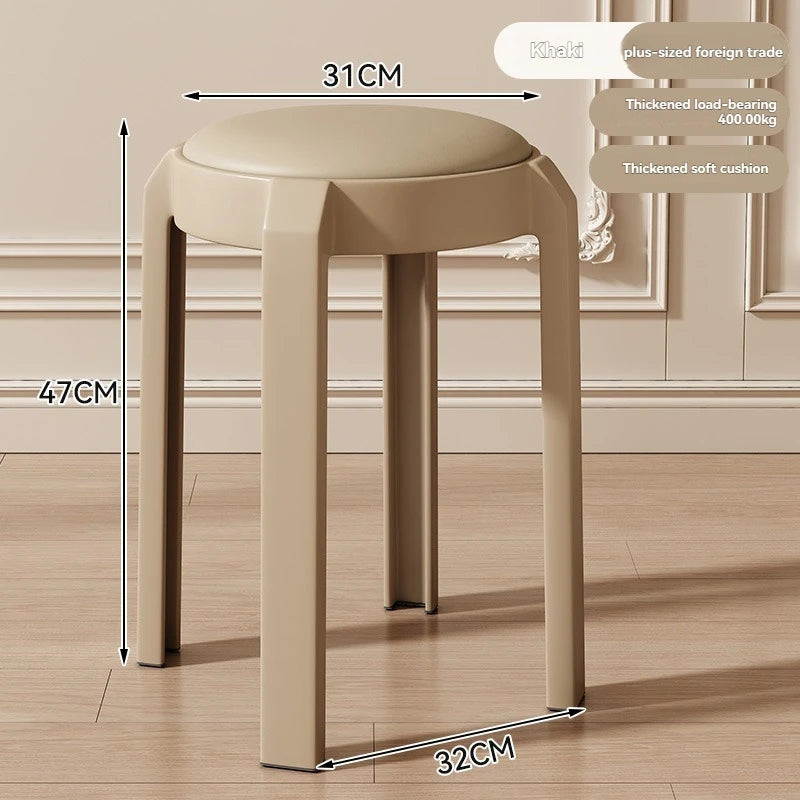 Plastic dining stools for home use in Nordic restaurants. Soft bag stools can be stacked for backup and high stools can be queue Oasis Select khaki-31cm