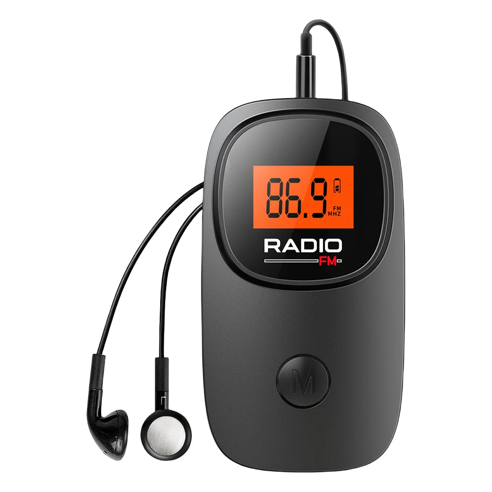 Shunmaii Portable FM Radio with Earphone & Clip | Battery Op Portable FM Radio Oasis Select