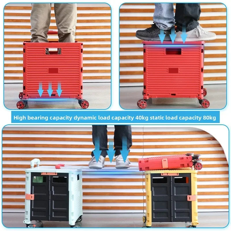 Multi-functional Baoyu folding universal wheel eight-wheel shopping cart, home shopping cart outdoor car, storage box Oasis Select