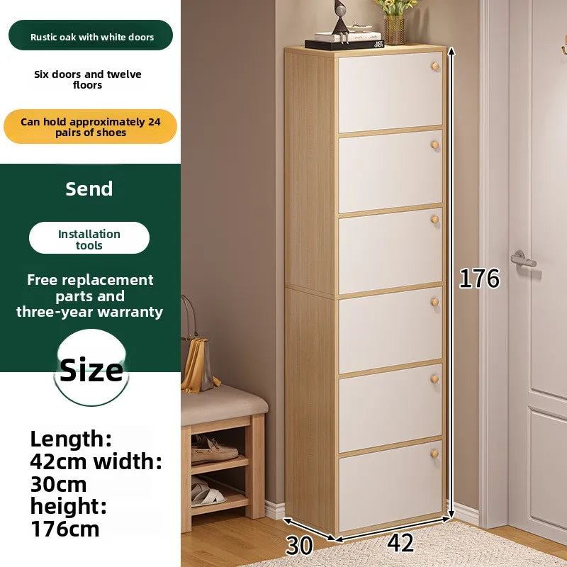 Shoe rack narrow vertical dustproof large capacity storage locker small apartment multi-layer shoe cabinet Oasis Select