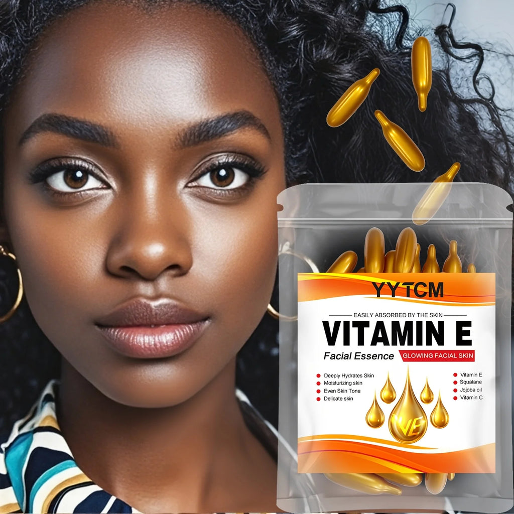 Vitamin E Deep Moisturizing Capsule Essence, Hydrates and Smooths Skin, Contains Plant-Based Squalane, Vitamin C, Deep Hydration and Skin Brightening Essence (0.4Gx30 Capsules)/Bag-1 Bag Oasis Select