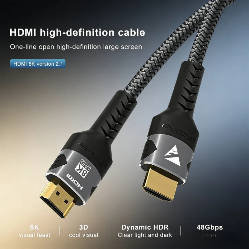 8K HDMI 2.1 Cable 48Gbps Ultra High Speed 4K@120Hz 8K@60Hz 48Gbps Adapter For RTX 3080 eARC HDR Video Cable PC Laptop TV Box ﻿ Oasis Select