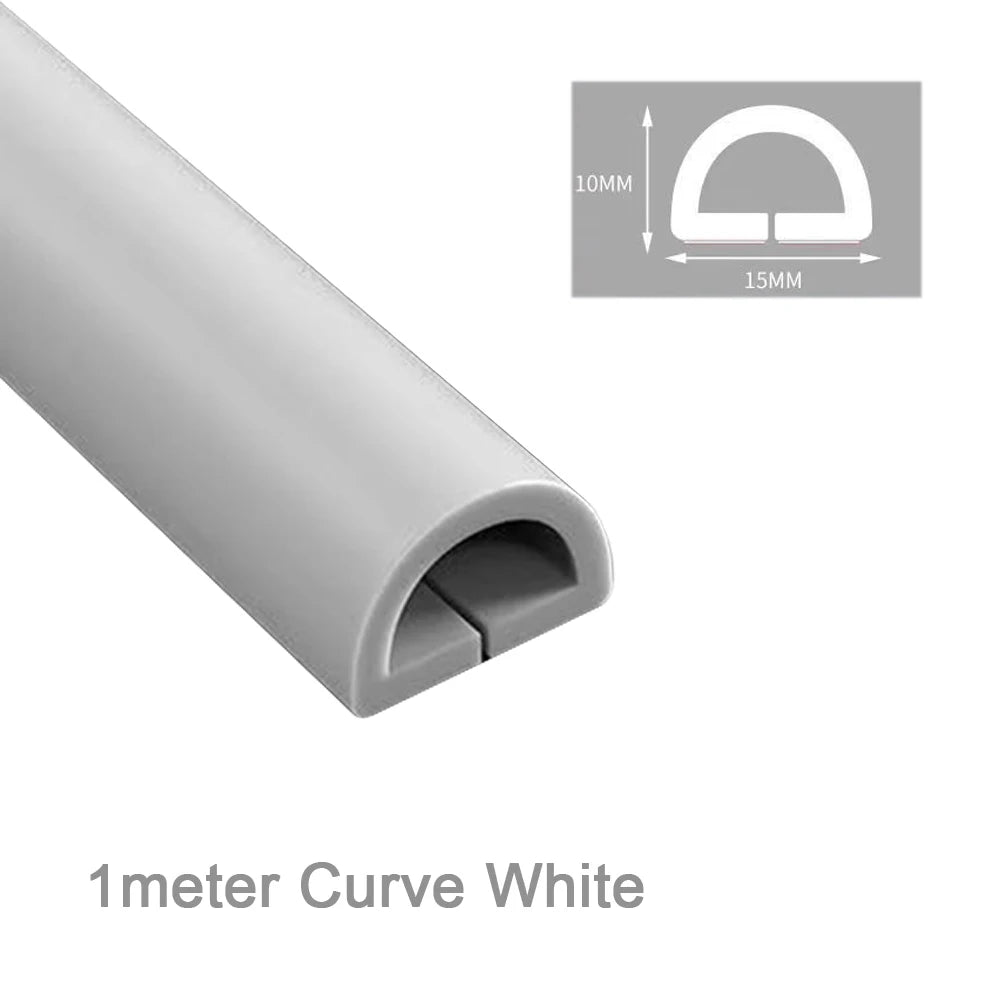 Floor Cord Cover Self-adhesive Power Cable Protector For Wires On Floor Cord Hider Floor Cable Management Wire Organizer Oasis Select Curve White