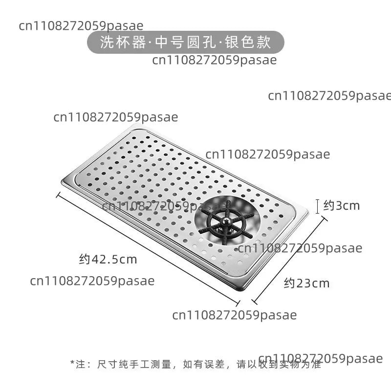 Embedded Cup Washer Sink, Commercial Coffee Shop Bar Counter, Stainless Steel Coffee Cup High-pressure Washer Oasis Select Round hole silver
