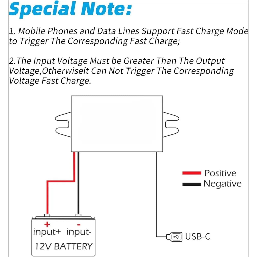 DC To DC 12V/24V To 5V USB Step Down Converter 3A 24W Type-C Output Charging Module Waterproof Durable Buck Module Power Adapter Oasis Select