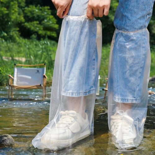 10-Pack Disposable Waterproof Shoe Covers | Thick PE Rain Protectors Waterproof Shoe Covers Oasis Select