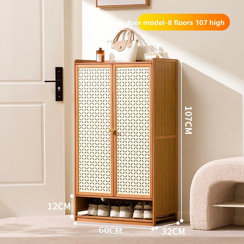 Dust-proof shoe cabinet at the entrance of the home, large-capacity storage in the indoor entrance, solid wood simple shoe Oasis Select Double door 8