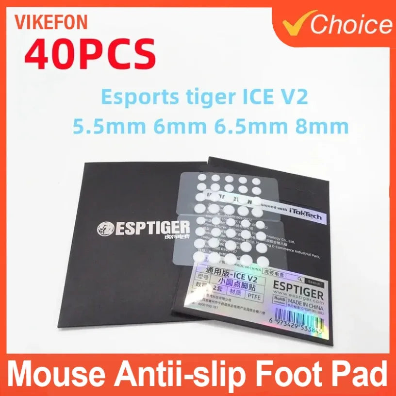 40PCS White ICE V2 Mouse Skates Feet for DIY Universal Dot Mouse Glides Rounded Rounded Edges Decorations Oasis Select