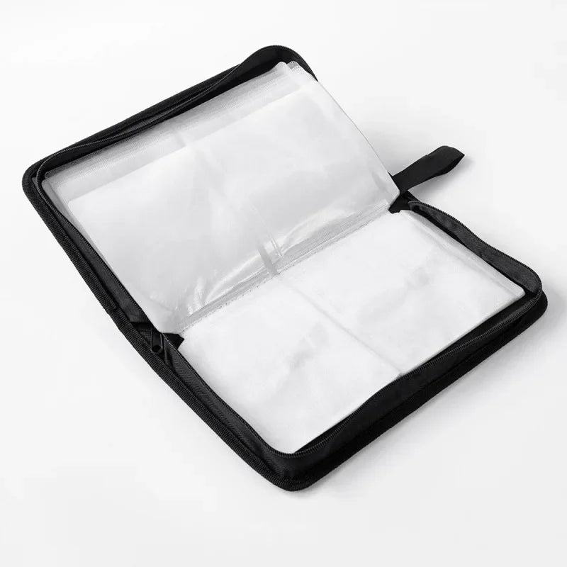 Portable Zipper DVD CD Holder 80pcs Capacity Storage Pouch Bag Double-side CD DVD Storage Sleeve Case Wallet Album Carrying Case Oasis Select