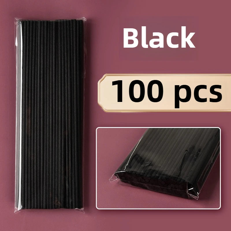 100/200pcs Aromatherapy Sticks, Diffuser Sticks, Black Pink Fragrance Diffusing Strips, Long-lasting, for Indoor Use in Bathroom Oasis Select black 100pcs