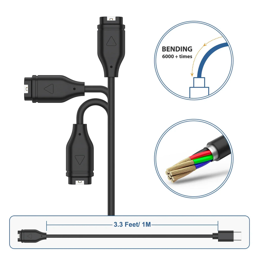 Garmin Watch Charger Cable – Venu, Fenix, Forerunner & More Watch Charging Cable Oasis Select