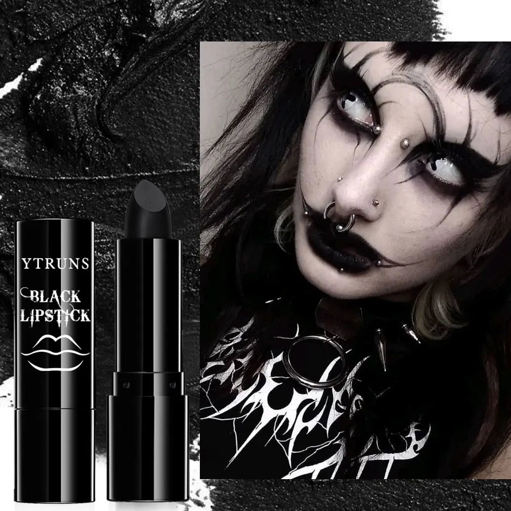 Matte Black Lipstick – Waterproof Long-Lasting Gothic Cosplay